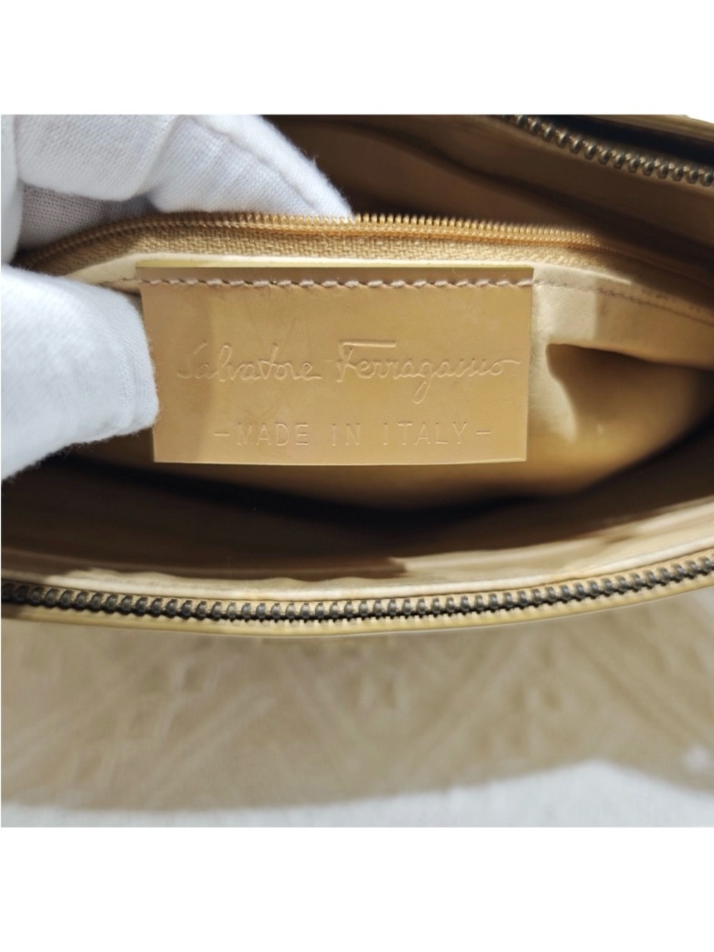 Salvatore Ferragamo Suede Leather Handbag Shoulder Bag Authentic - Picture 7 of 11